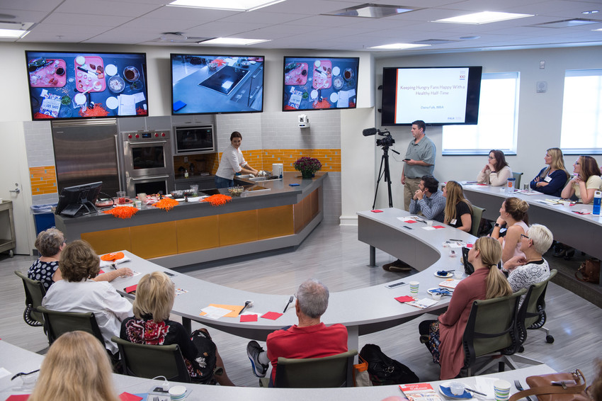 A fully operational test kitchen in Falk College offers nutrition and dietetics students hands-on experience in the classroom.