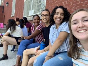 Kyle Zhen '20 and classmates at Brooklyn New School.