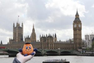 Otto the Orange visits Big Ben in London