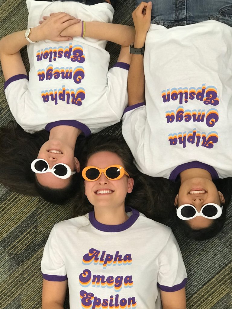 3 Caitlin is a member of Alpha Omega Epsilon, an academic Greek organization focused on STEM. Photo courtesy of Caitlin Sanders.