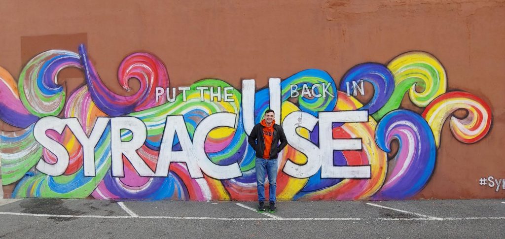 The Syracuse area is home to great shops, restaurants, activities and of course – murals! Photo courtesy of Jake Deitrich G’21.